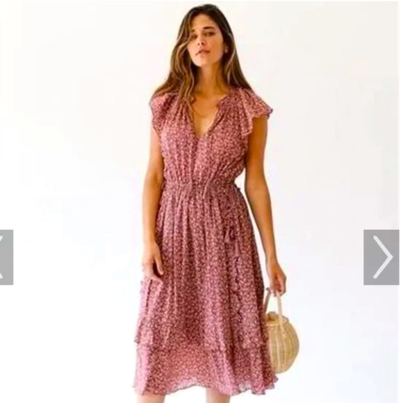 Ulla Johnson Anja Tassel Tie Midi Dress - Picture 2 of 9